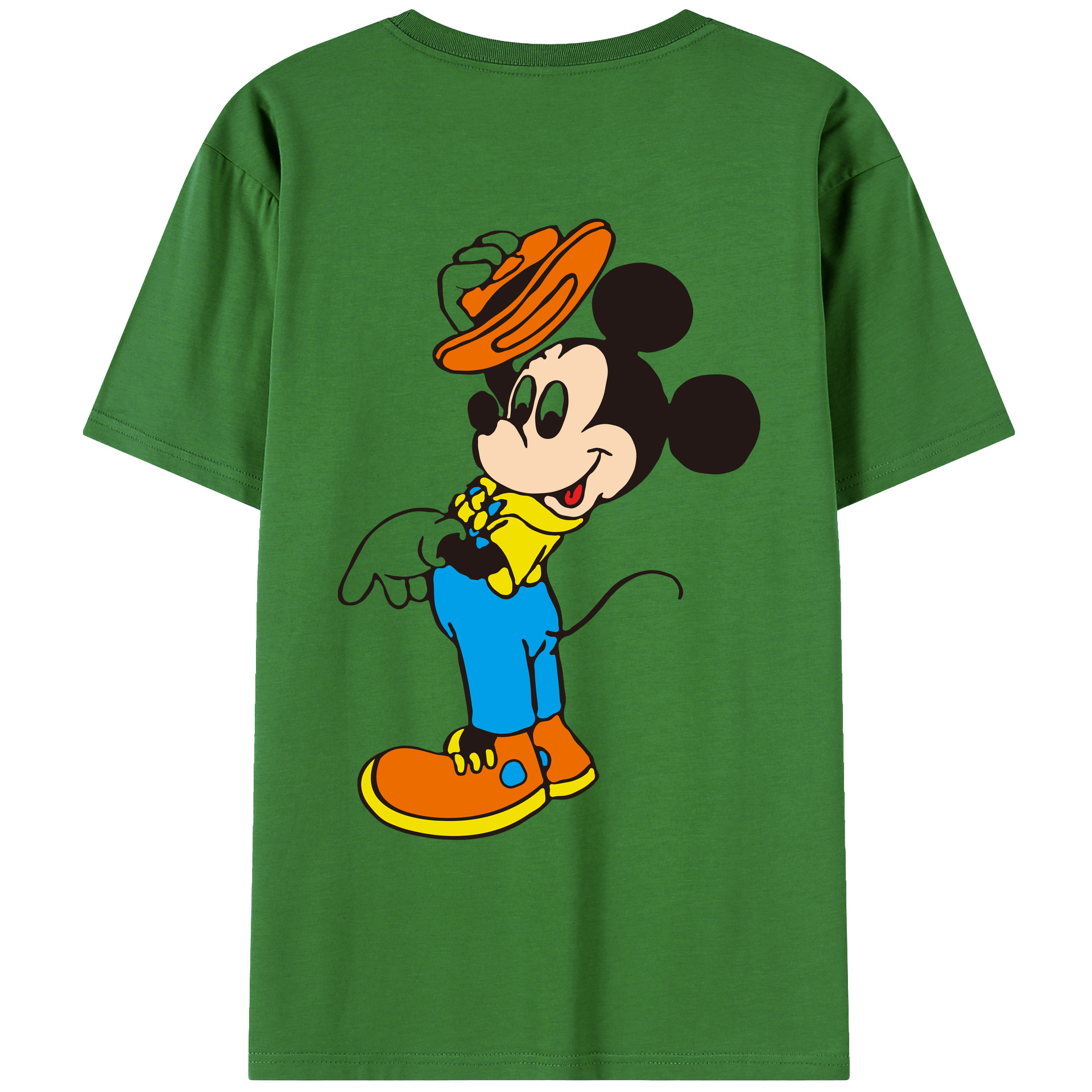 （画像用） ミッキーマウス Mickey Mouse レディース半袖Tシャツ(バックプリント)